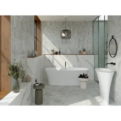 Aelle Carrelage Carrelage sol / mur hexagonal effet marbre gris mate 25x21,6 cmSCULTOREA foam grey esagona J470