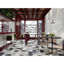 Aelle Carrelage Carrelage sol / mur hexagonal effet marbre gris mate 25x21,6 cmSCULTOREA foam grey esagona J470