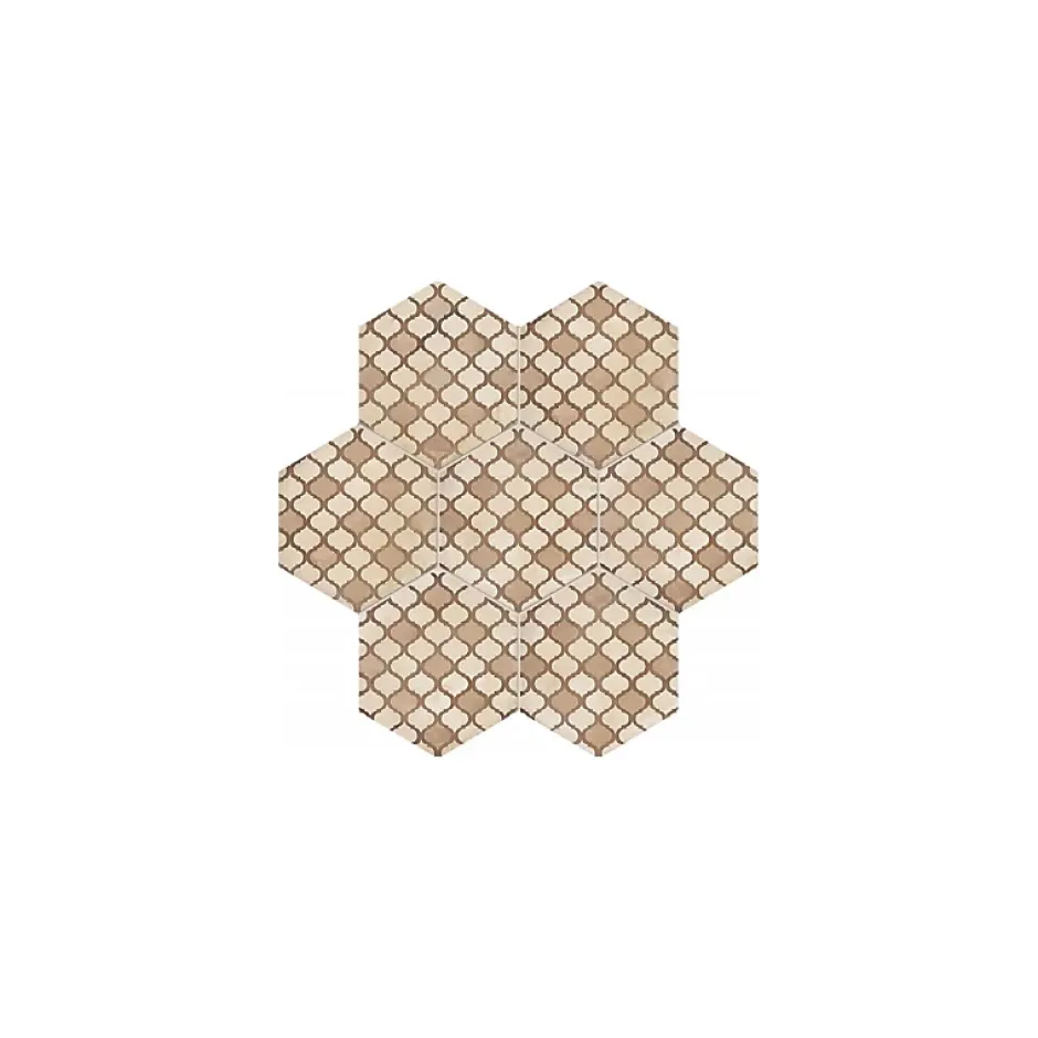 Eiffel art construction Carrelage sol / mur hexagonal effet ciment 25 x 21.6 cm TERRA COLONIALE HEXAGONAL BEIGE