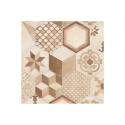 Eiffel art construction Carrelage sol / mur hexagonal effet ciment 25 x 21.6 cm TERRA COLONIALE HEXAGONAL BEIGE