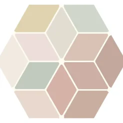 Aelle Carrelage Carrelage sol / mur hexagonal coloré 17x15 cm MINIMA8.6 MULTI COLOR 1 MIN103M