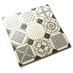 Carrelage sol / mur hexagonal effet ciment 25 x 21.6 cm TERRA CARDINALE HEXAGONAL GRIS-Eiffel art construction