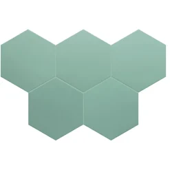 Aelle Carrelage Carrelage sol / mur hexagonal uni bleu vert 17,5x20 cm COIMBRA JADE 30633