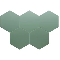 Carrelage sol / mur hexagonal uni vert 17,5x20 cm COIMBRA PICKLE GREEN 30638-Aelle Carrelage
