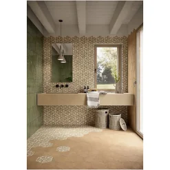 Eiffel art construction Carrelage sol / mur hexagonal effet ciment 25x21,6 cm TERRACRETA Cesello Chamotte(vendu par boite de 1.18m2)