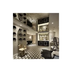 Carrelage sol / mur hexagonal effet ciment motif linéaire 25 x 21.6 cm TERRA CORNICE HEXAGONAL-Eiffel art construction Best