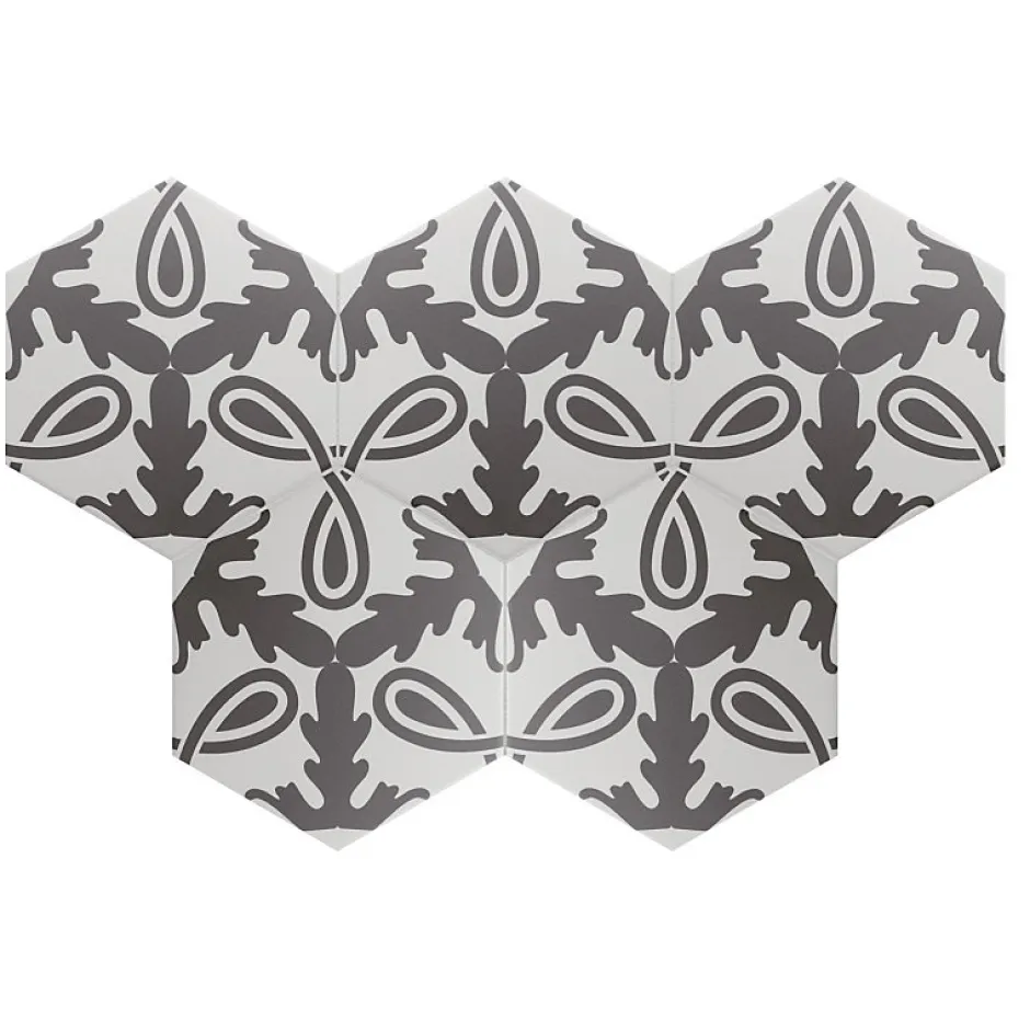 Carrelage sol / mur hexagonal à motif coloré 17,5x20 cm COIMBRA ETERNA 30660-Aelle Carrelage Outlet