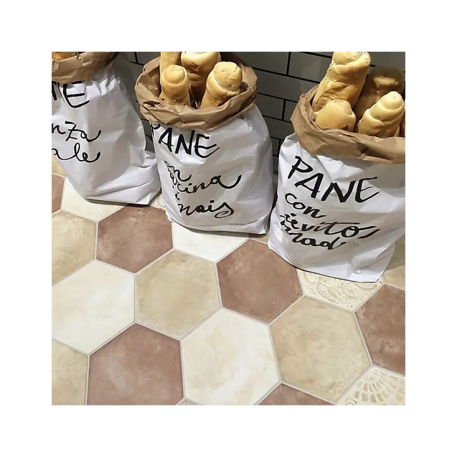 Aelle Carrelage Carrelage sol / mur hexagonal effet ciment 25 x 21.6 cm TERRA OCRA HEXAGONAL