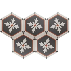 Carrelage sol / mur hexagonal à motif coloré 17,5x20 cm COIMBRA AVEIRO 30657-Aelle Carrelage New