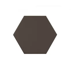 Eiffel art construction Carrelage sol / mur hexagonal uni marron mate 11,6x10,1 cm KROMATIKA BROWN