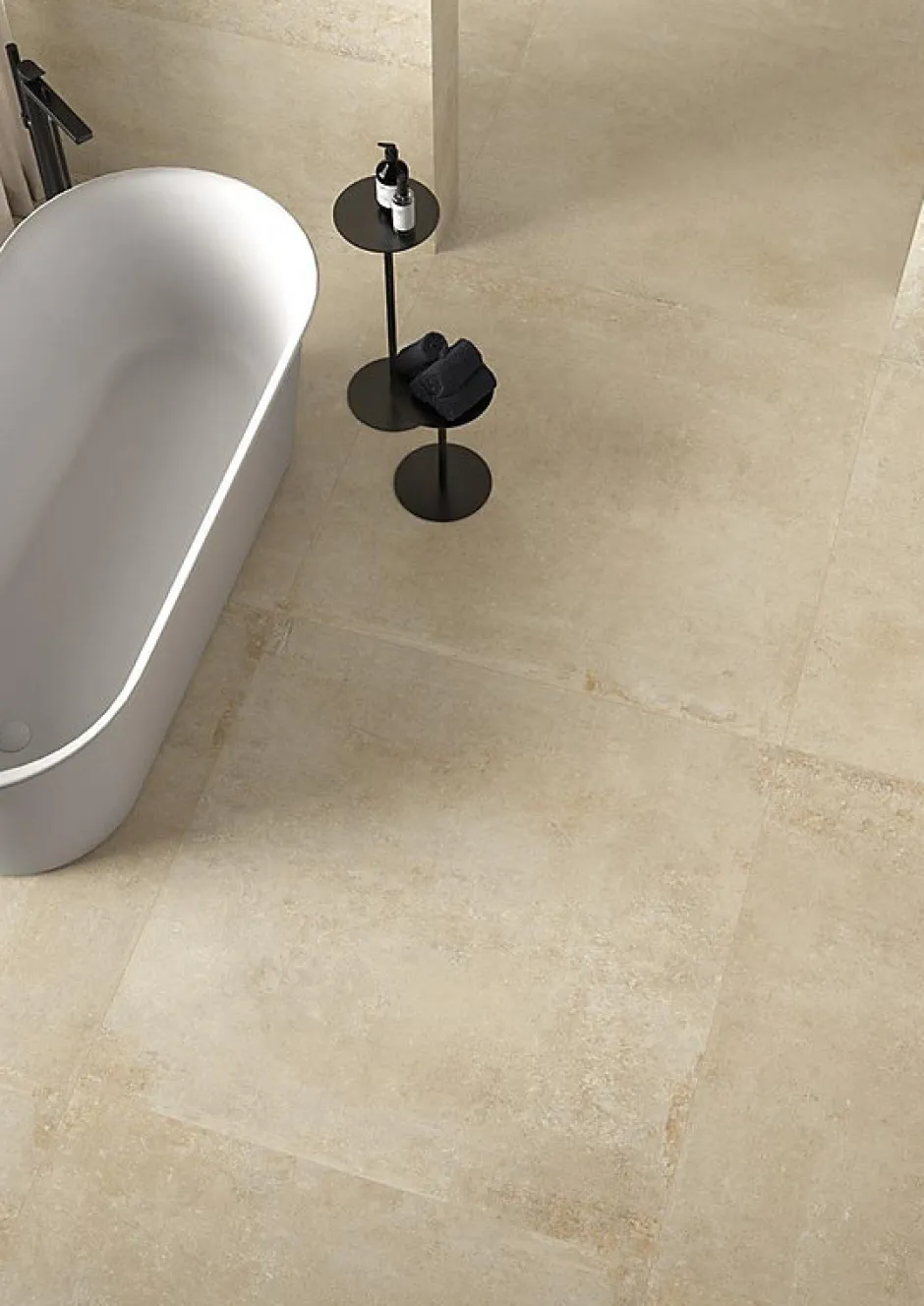 Carrelage sol / mur intérieur - exterieur Montpellier Stone Ivory l.60 X L.120 cm rectifié 1er choix. R10-RAK Ceramics Discount