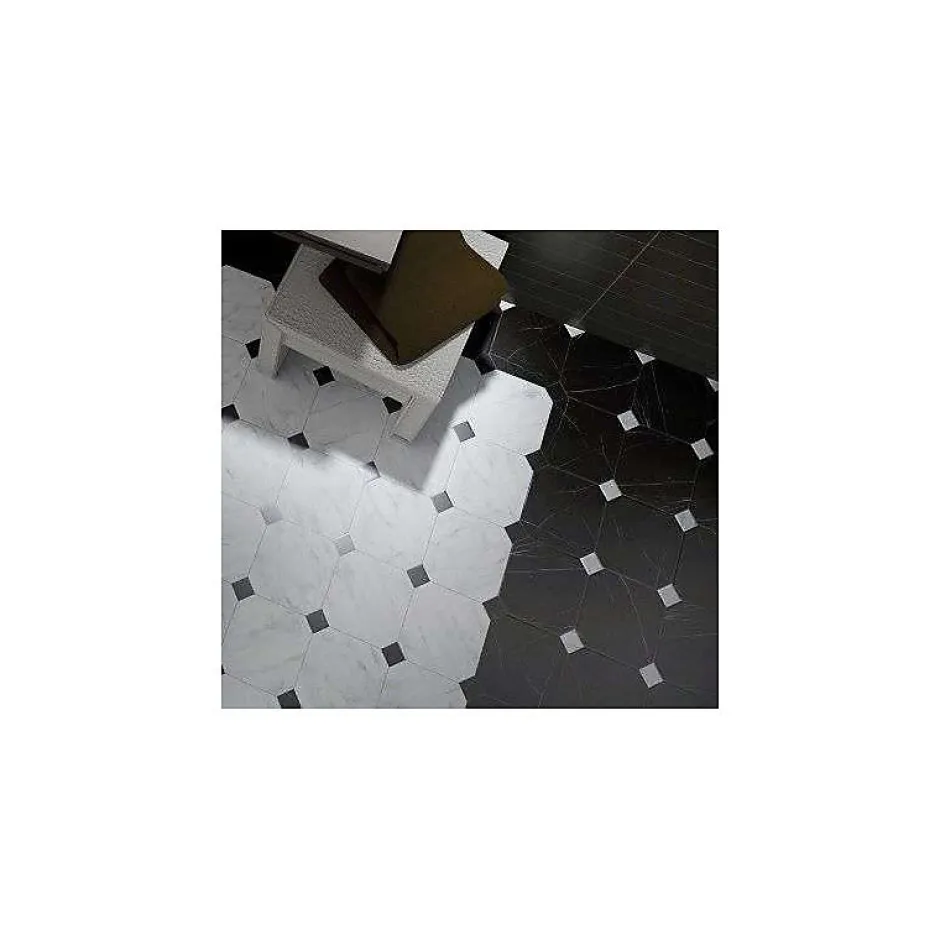 Carrelage sol / mur octogonal effet marbre noir 20x20 cm OCTAGON MARMOL NEGRO-Aelle Carrelage Sale