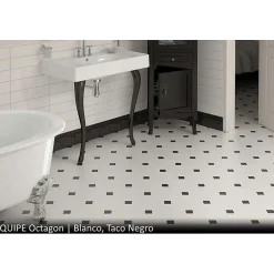 Carrelage sol / mur octogonal uni blanc mate 20x20 cm OCTAGON BLANCO MATE-Aelle Carrelage Best