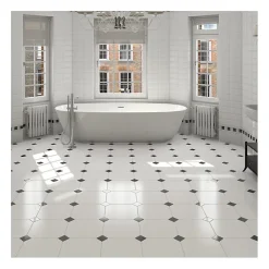 Aelle Carrelage Carrelage sol / mur octogone 31,6x31,6 cm uni blanc OCTOGONE ALASKA