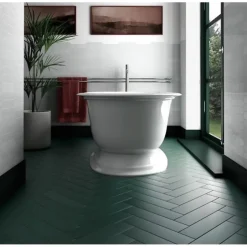 Carrelage sol / mur pose baton rompu chevron uni bleu vert canard mate STROMBOLI VIRIDIAN GREEN-Aelle Carrelage Sale