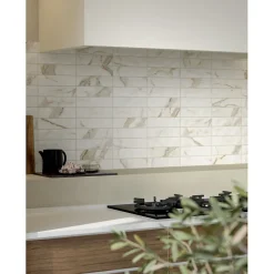 Aelle Carrelage Carrelage sol / mur rectangulaire effet marbre beige mate 6x24 cm SCULTOREA calacatta oro fino miniature J476