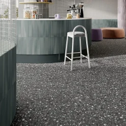 Aelle Carrelage Carrelage sol / mur terrazzo multicouleur 18,6x18,6 cm CONFETTI NERO PETROLIO
