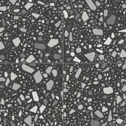 Carrelage sol / mur terrazzo multicouleur 18,6x18,6 cm CONFETTI NERO GRIGIO-Aelle Carrelage New