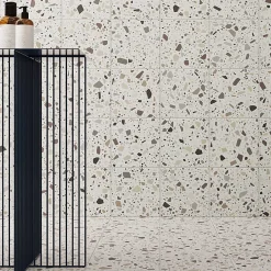 Carrelage sol / mur terrazzo multicouleur 18,6x18,6 cm CONFETTI BIANCO BEIGE-Aelle Carrelage Best