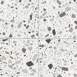 Carrelage sol / mur terrazzo multicouleur 18,6x18,6 cm CONFETTI BIANCO BEIGE-Aelle Carrelage Best