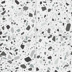 Aelle Carrelage Carrelage sol / mur terrazzo multicouleur 18,6x18,6 cm CONFETTI BIANCO GRIGIO