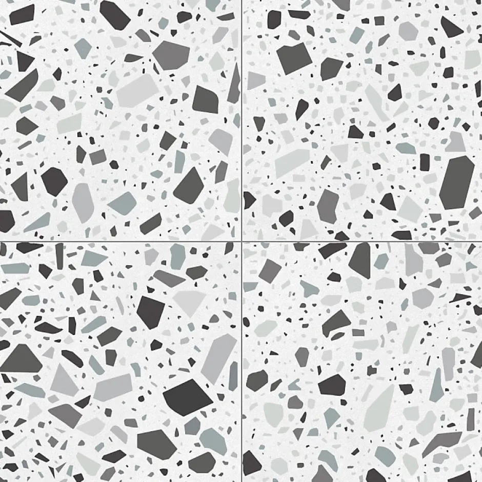 Aelle Carrelage Carrelage sol / mur terrazzo multicouleur 18,6x18,6 cm CONFETTI BIANCO GRIGIO
