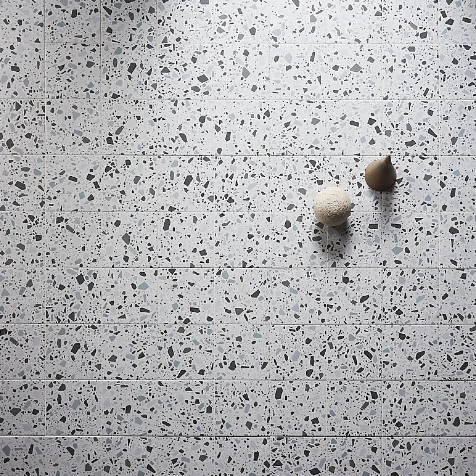 Aelle Carrelage Carrelage sol / mur terrazzo multicouleur 18,6x18,6 cm CONFETTI BIANCO GRIGIO