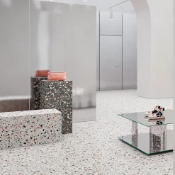 Carrelage sol / mur terrazzo multicouleur 18,6x18,6 cm CONFETTI BIANCO MULTICOLOR-Aelle Carrelage Discount