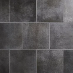 GoodHome Carrelage sol anthracite effet béton L.42,6 x l.42,6 cm x ép.7,4 mm, Konkrete