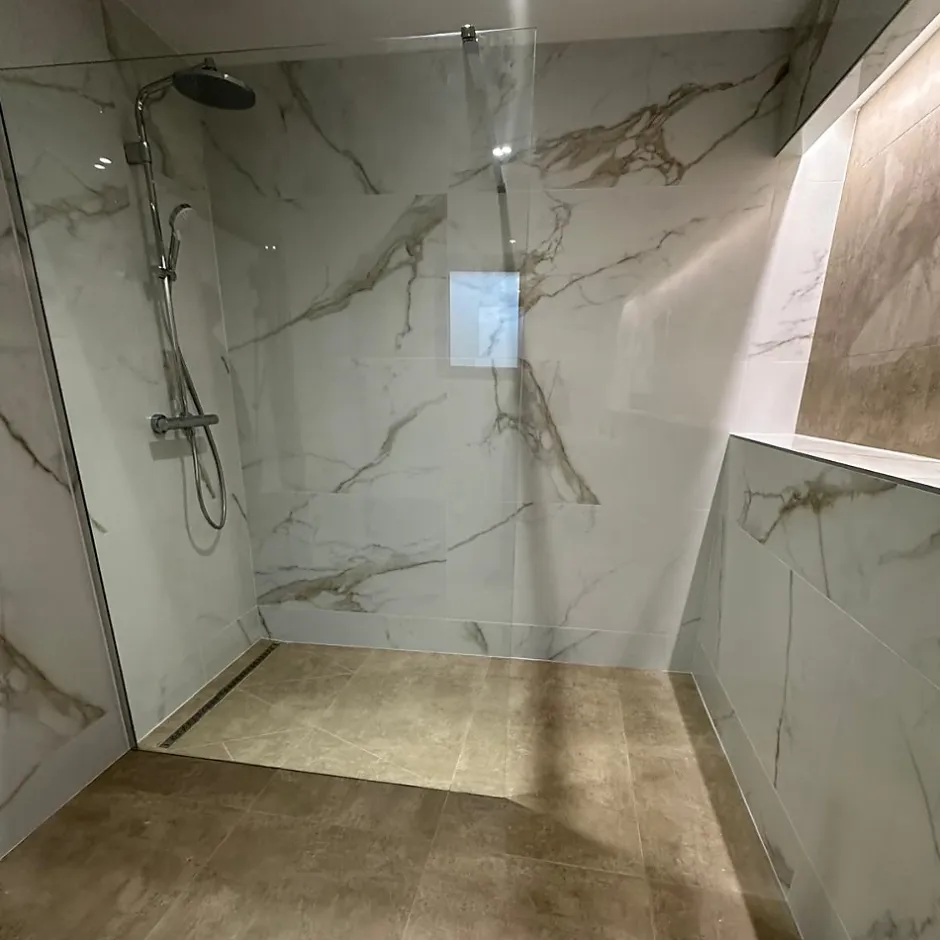 Rentside Carrelage sol blanc brillant poli l.120 x L.60 cm Royal gold