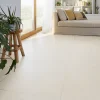 Carrelage sol blanc cassé effet béton L.60 x l.60 cm x ép.10 mm, Smooth-GoodHome Hot
