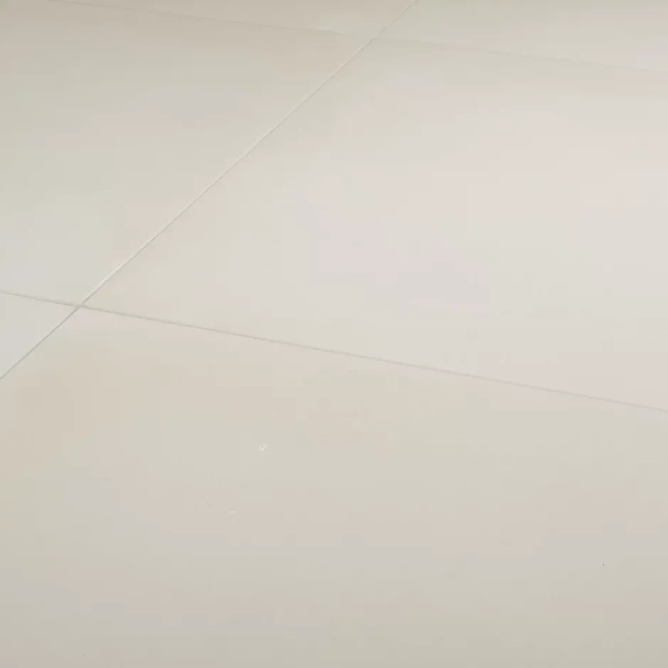 Carrelage sol blanc cassé effet béton L.60 x l.60 cm x ép.10 mm, Smooth-GoodHome Hot