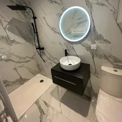 Rentside Carrelage sol effet marbre brillant blanc l.120 x L.60 cm Calacatta