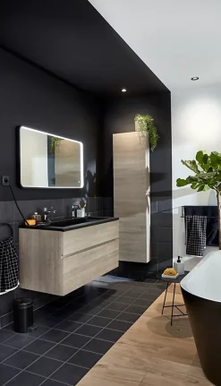 Colours Carrelage sol et mur anthracite effet pierre L.20 x l.20 cm x ép.8,2 mm, Konkrete