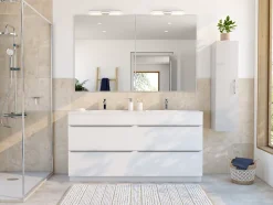 GoodHome Carrelage sol et mur beige 40 x 40 cm Travertino pierre naturelle