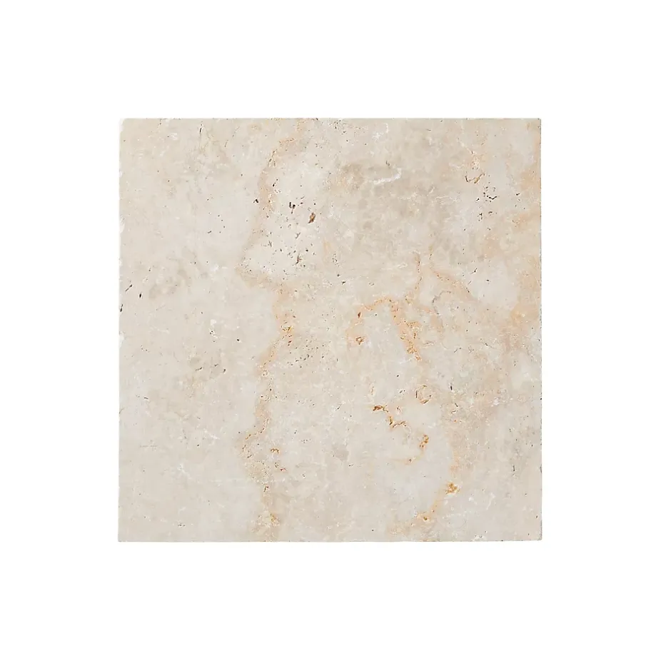 GoodHome Carrelage sol et mur beige 40 x 40 cm Travertino pierre naturelle