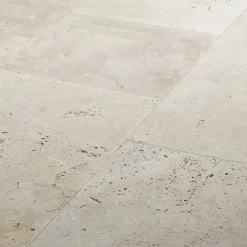 GoodHome Carrelage sol et mur beige 40 x 40 cm Travertino pierre naturelle