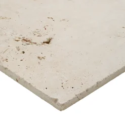 GoodHome Carrelage sol et mur beige 40 x 40 cm Travertino pierre naturelle