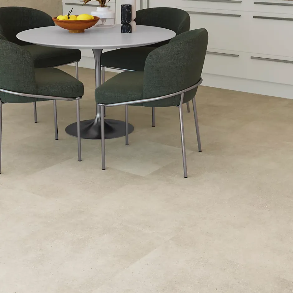 Baldocer Carrelage sol et mur blanc cassé effet béton L.60 x l.60 cm x ép.9.3 mm, Asphalt