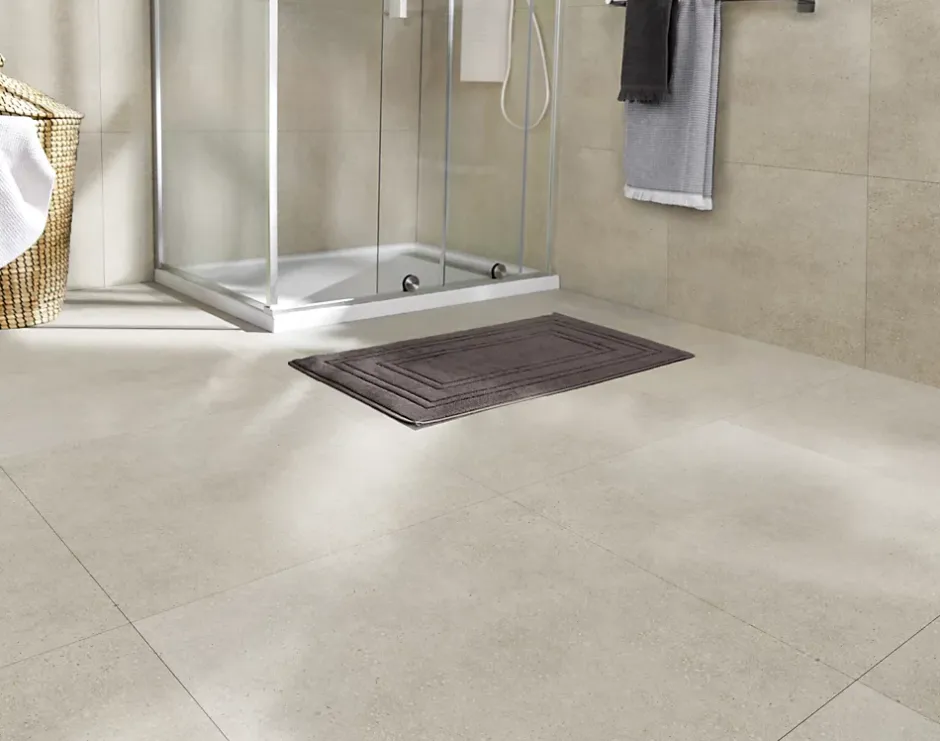 Baldocer Carrelage sol et mur blanc cassé effet béton L.60 x l.60 cm x ép.9.3 mm, Asphalt