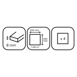 Carrelage sol et mur Concrete gris effet béton 61 x 61 cm ep 9cm