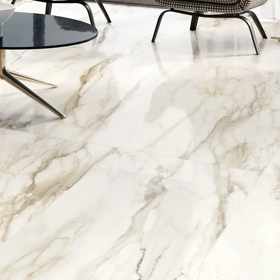 Carrelage sol et mur doré brillant Prestige 60 x 120 cm- New