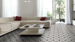 Mykonos Carrelage sol et mur effet carreaux de ciment tons gris L.45 x l.45 cm x ép.9,5 mm, Mediterranea Menorca