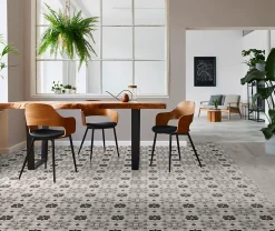 Mykonos Carrelage sol et mur effet carreaux de ciment tons gris L.45 x l.45 cm x ép.9,5 mm, Mediterranea Menorca