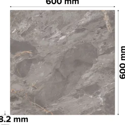 GoodHome Carrelage sol et mur effet pierre gris mat L.60 x l.60 cm x ép.8,2 mm, Zerlina