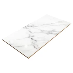 GoodHome Carrelage sol et mur effet marbre blanc brillant L.61,3 x l.30,3 cm x ép.9 mm, Aruma