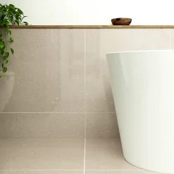 Carrelage sol et mur effet marbre beige brillant L.60 x l.60 cm x ép.8 mm, Musetta-GoodHome Outlet