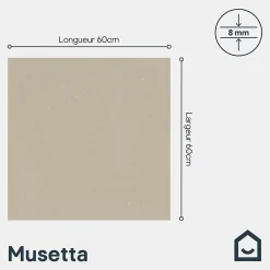 Carrelage sol et mur effet marbre beige brillant L.60 x l.60 cm x ép.8 mm, Musetta-GoodHome Outlet