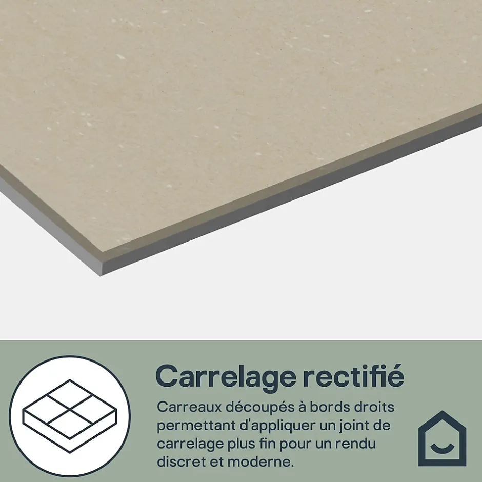 Carrelage sol et mur effet marbre beige brillant L.60 x l.60 cm x ép.8 mm, Musetta-GoodHome Outlet