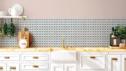 Carrelage sol et mur effet carreaux de ciment tons bleus et beiges L.45 x l.45 cm x ép.9,5 mm, Mediterranea Verona-Mykonos Hot